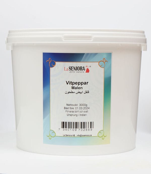 La Seniora Vitpeppar malen hink 3000g